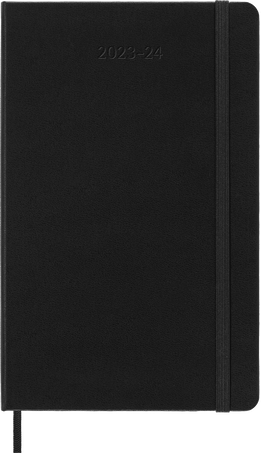 Classic Diary 2023/2024 Large Weekly, hard cover, 18 months, Black - Front view