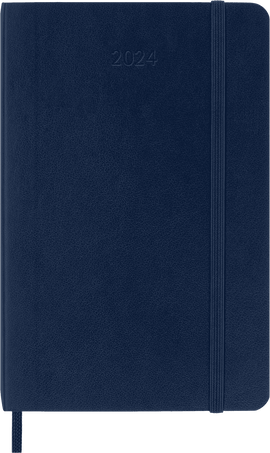 Classic Diary 2024 Pocket Weekly, soft cover, 12 months, Sapphire Blue - Front view