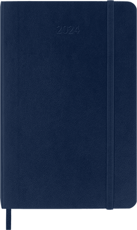 Agenda Classic 2024 Pocket Settimanale, copertina morbida, 12 mesi, Blu Zaffiro - Front view