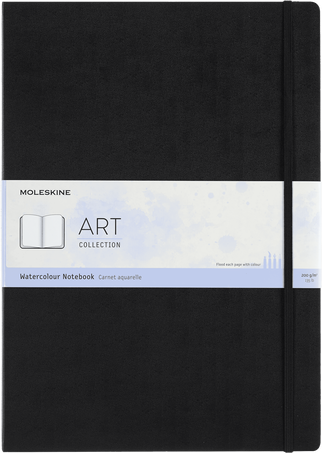 Aquarellnotizbuch Art Kollektion, Schwarz - Front view