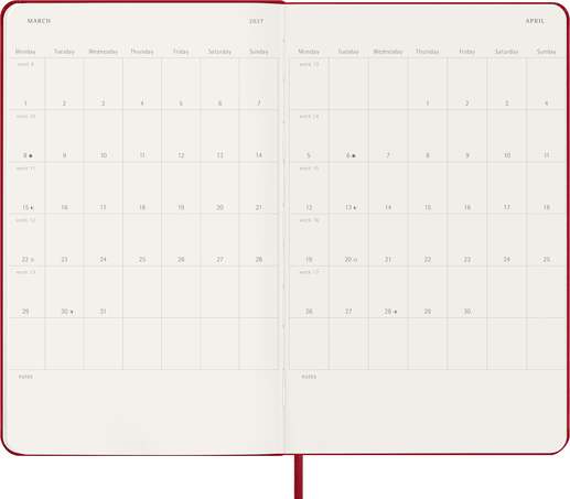 18M WKLY NTBK LG S.RED HARD