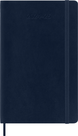 Agenda classic 2024/2025 Large Semainier, couverture souple, 18 mois, Bleu Saphir - Front view