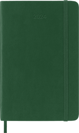 Classic Diary 2024 Pocket Weekly, soft cover, 12 months, Myrtle Green - Front view