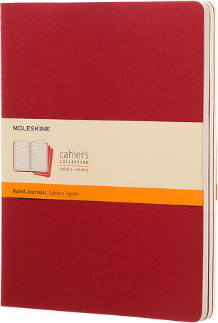 Cahier Journals Set of 3, Cranberry Red - Front view