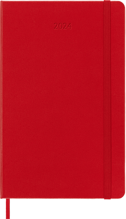 Agenda Classic 2024 Large Settimanale, copertina rigida, 12 mesi, Rosso Scarlatto - Front view