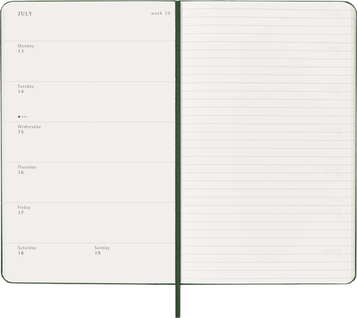 12M WKLY NTBK LG MYRTLE GREEN HARD