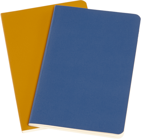 Volant Journals Set of 2, Forget-Me-Not Blue and Amber Yellow - Front view