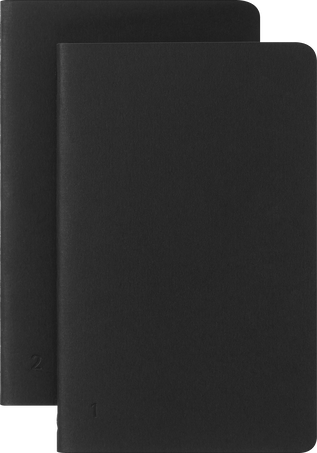Cahier Smart Pocket Lot de 2, Ligné, Noir - Front view
