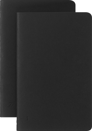 Cahier Smart Pocket Lot de 2, Ligné, Noir - Front view