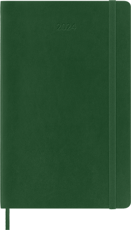 Classic Diary 2024 Large Weekly, soft cover, 12 months, Myrtle Green - Front view