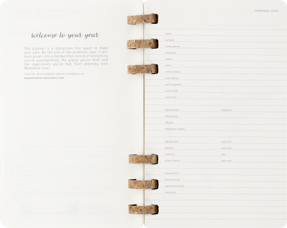 12M SPIRAL PLANNER L BLACK SOFT