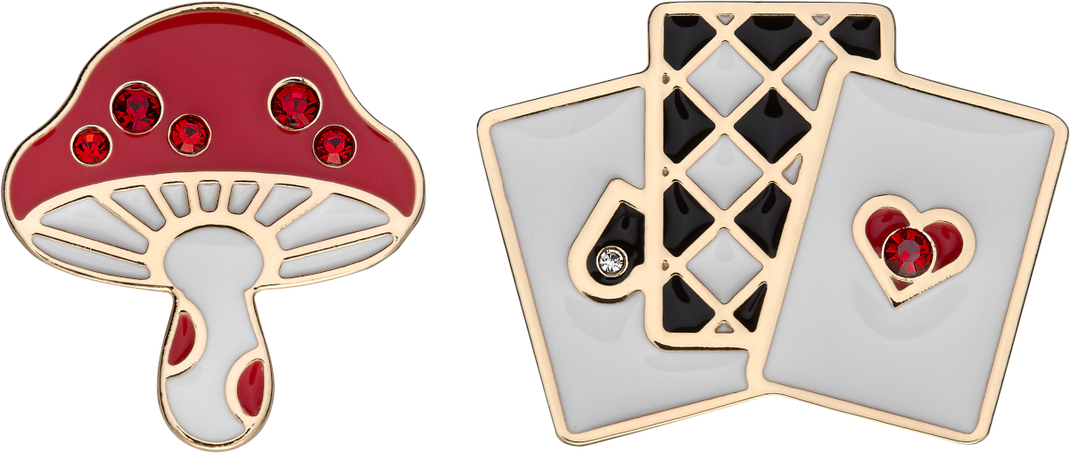 LE ALICE-2 PINS BUNDLE (MUSHROOM+CARDS)