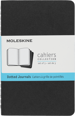 Cahier Journals Juego de 3, Negro - Front view