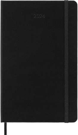 Agenda Classic 2024 Large Vertical Semanal, tapa dura, 12 meses, Negro - Front view