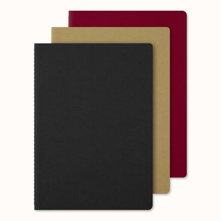 CAHIER JNLS A4 RUL BLK-KR.BROWN-CRAN.RED