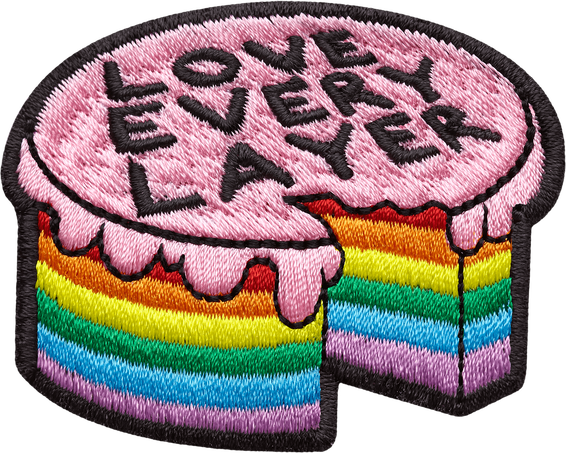 Étiquette adhésive par Ashton Attzs Stick to Pride, Love Every Layer, Cake - Front view