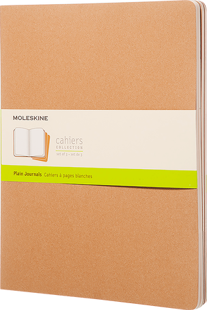 Cahier Notizhefte 3er-Set, Packpapierbraun - Front view