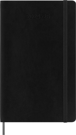 Agenda classic 2024/2025 Large Journalier, couverture souple, 18 mois, Noir - Front view