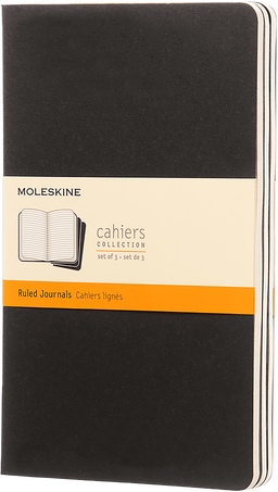 Cahier Journals Set of 3, Black - Front view