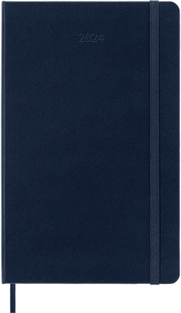 Agenda Classic 2024 Large Semainier, couverture rigide, 12 mois, Bleu Saphir - Front view