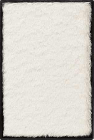 Carnets doux Fausse fourrure, Large, Pages lignées, Blanc Crème - Front view