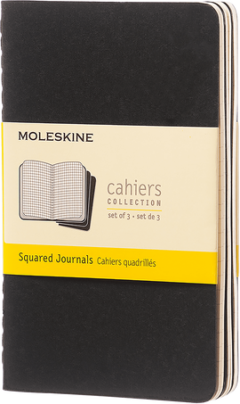 Cahier Journals Set of 3, Black - Front view