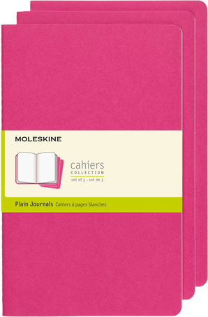 Cahier Journals Set of 3, Kinetic Pink - Front view