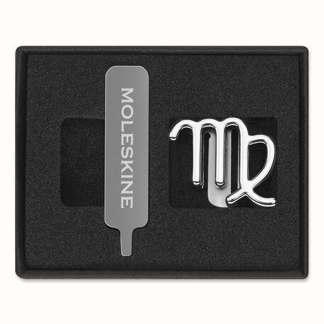 Moleskine Aquarius Zodiac Pin - Silver Notebook Closure Clip For Planners & Journals