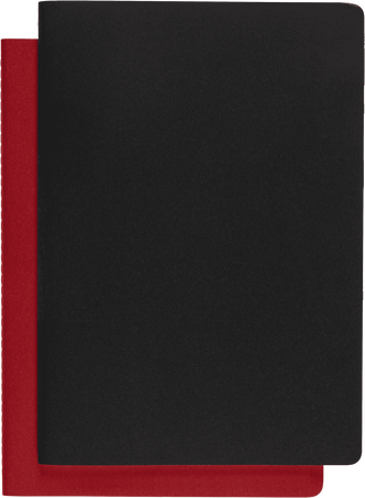 Subject Cahier Set of 2, Black and Cranberry Red - Front view