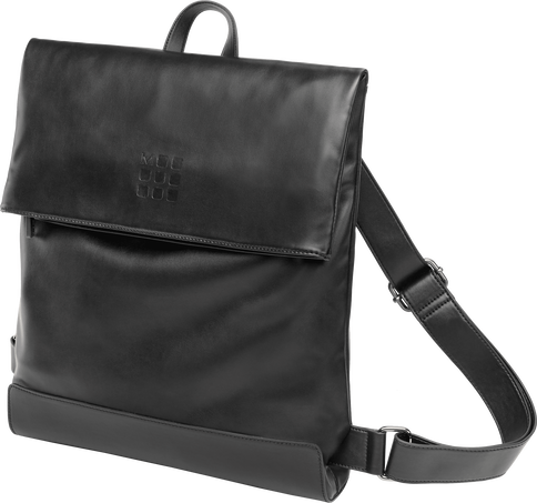 Foldover Backpack Classic Collection, Black - Front view