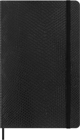 Precious & Ethical Notebook Vegan Soft Cover, Python-effect, Ruled, Black - Front view