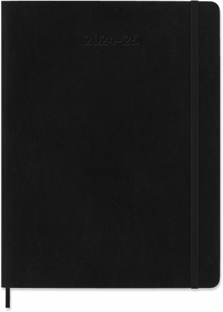 Classic Diary 2024/2025 XL Weekly, soft cover, 18 months, Black - Front view