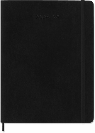 Agenda Classic XL 2024/2025 Settimanale, copertina morbida, 18 mesi, Nero - Front view