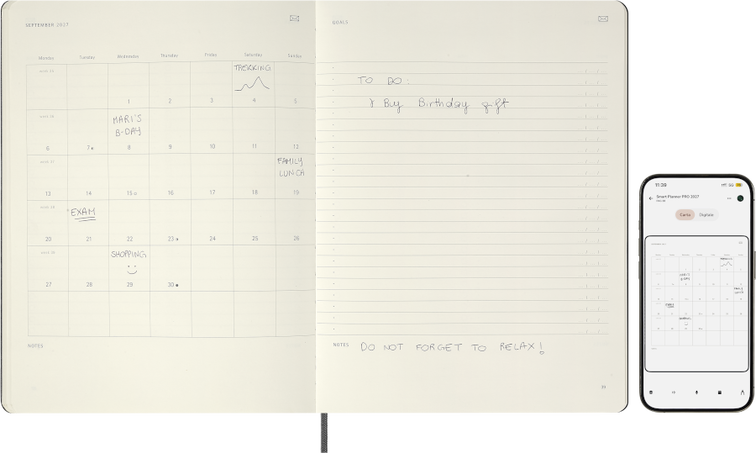 12M SMART PLANNER PRO WV BLK