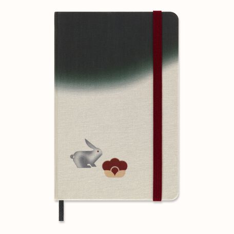 Year of the Rabbit Notebook by Minju Kim Pocket, Fabric Hard Cover, Ruled