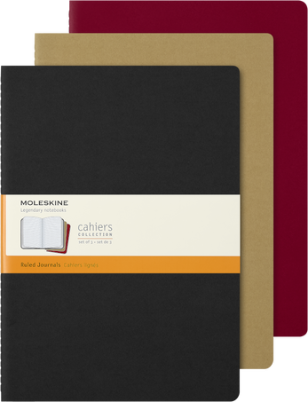 CAHIER JNLS A4 RUL BLK-KR.BROWN-CRAN.RED