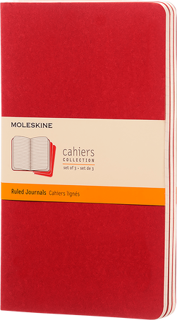 Cahier Journals Set of 3, Cranberry Red - Front view