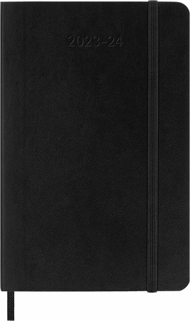 Agenda classic 2023/2024 Pocket Semanal, tapa blanda, 18 meses, Negro - Front view