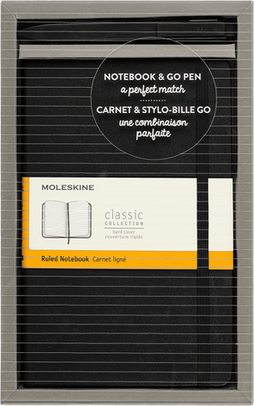 Записная книжка Classic и набор Go Pen BUNDLE VERTICAL LG +GO PEN BLACK