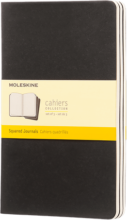 Cahier Journals Set of 3, Black - Front view