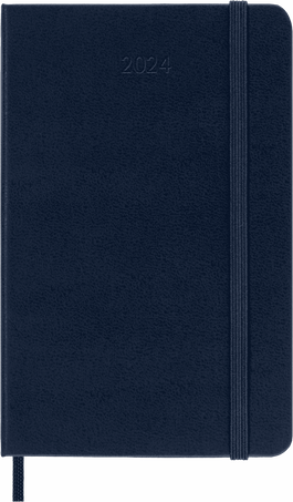 Agenda Classic Pocket Semainier, couverture rigide, 12 mois, Bleu Saphir - Front view