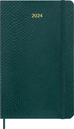 Precious & Ethical Planner 2024 Weekly, 12-Month, Vegan Soft Cover, Green - Front view