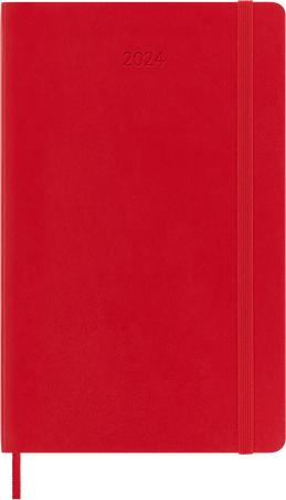 Classic Diary 2024 Large Weekly, soft cover, 12 months, Scarlet Red - Front view