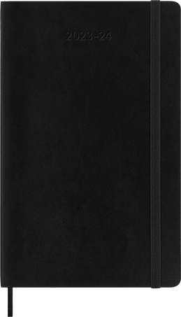 Agenda Classic 2023/2024 Large Giornaliera, copertina morbida, 18 mesi, Nero - Front view