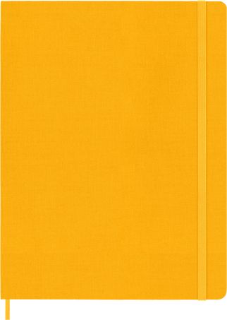 Classic Silk Notebook Fabric Hard Cover, Orange Yellow - Front view