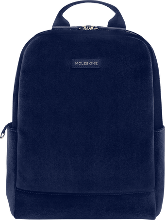 Textile Rucksack Samt, Saphir - Front view