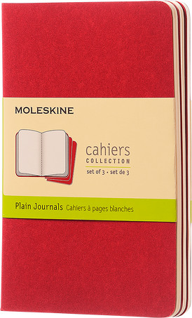 Cahier Journals Set of 3, Cranberry Red - Front view