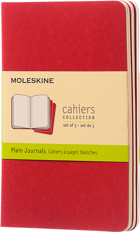 Cahier Journals Set of 3, Cranberry Red - Front view