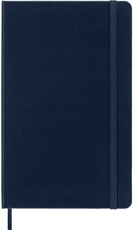 Classic Planner 2024 Large Daily, hard cover, 12 months, Sapphire Blue - Front view