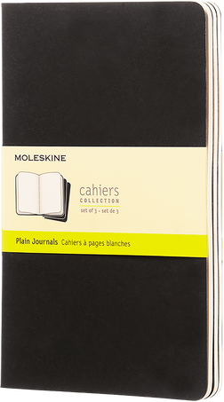 Cahier Journals Set of 3, Black - Front view